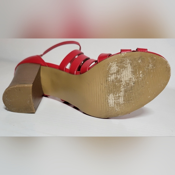 Versital Red Strappy Heeled Sandals - Picture 7 of 8